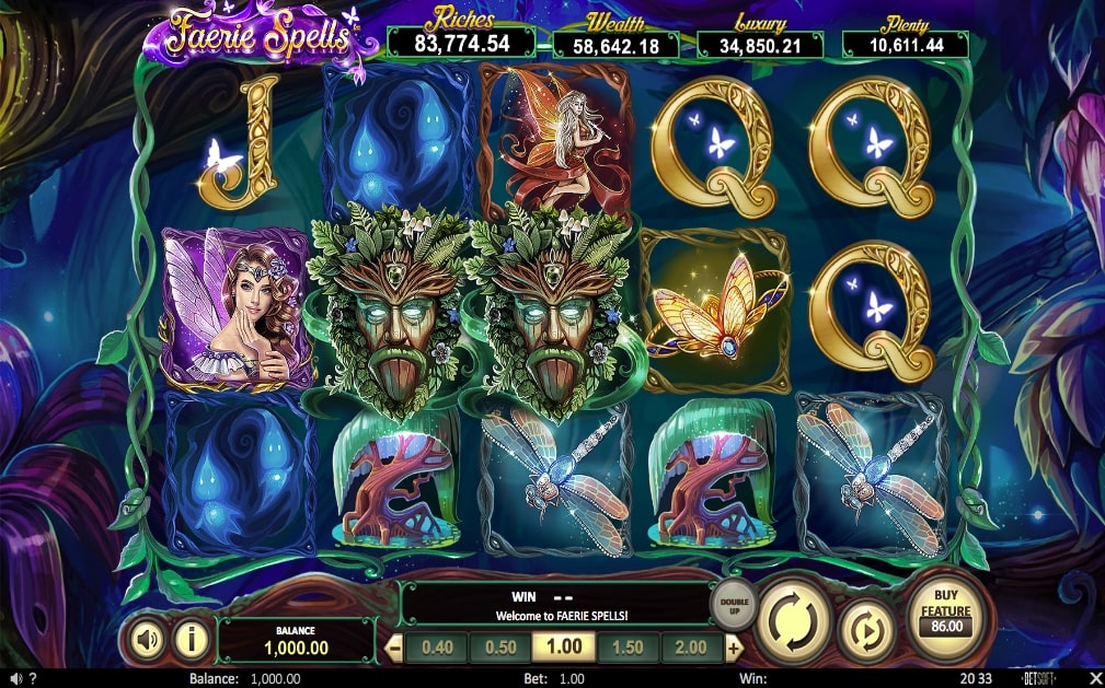 Faerie Spells Slot Game Main Screen 
